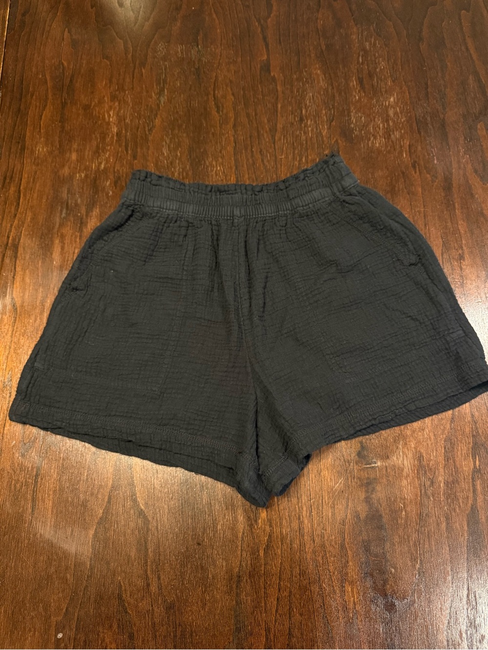 Aerie Gauzy High Waisted Short In Black Womens Size XS Cozy Lounge Beach Freyed - Picture 3 of 12
